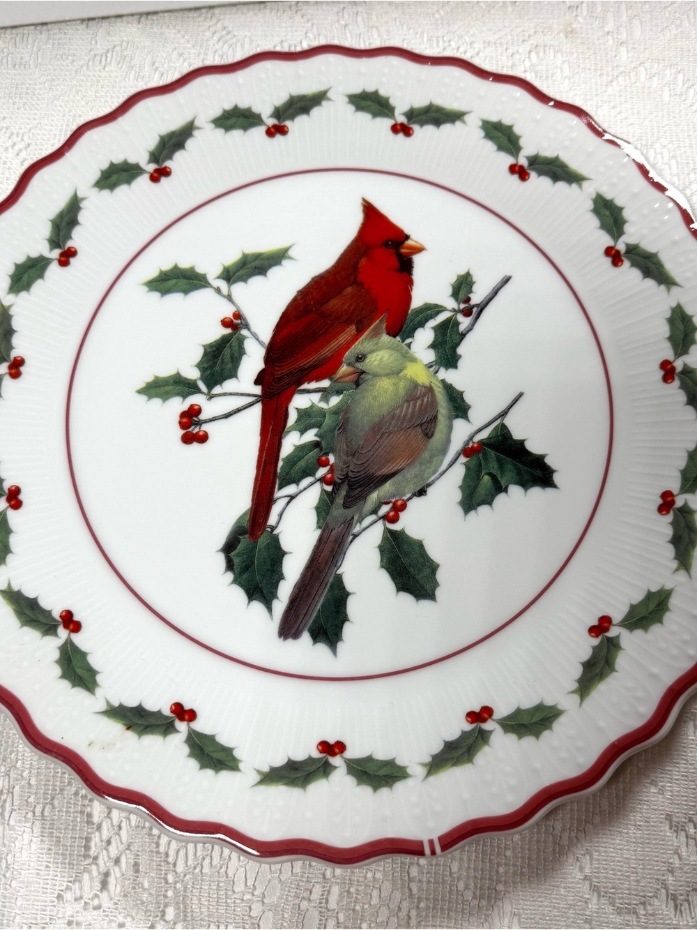 Holiday Cardinal Cake Plate by Andrea by Sadek